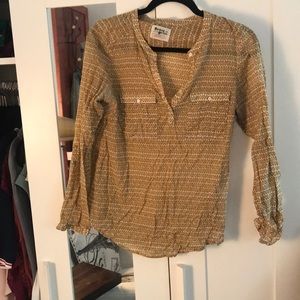 Anthropologie yellow blouse